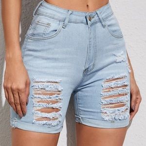 ripped jean shorts